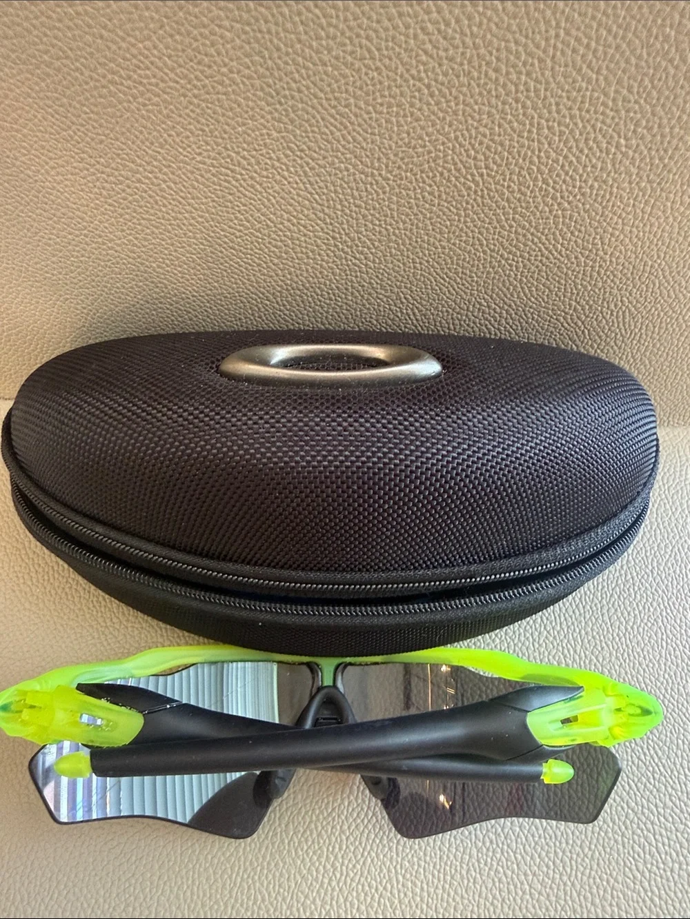 Oakley Kids Neon Yellow Frame with Green Mirrored Lens Sunglasses